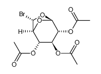 .beta.-D-Glucopyranose, 1,6-anhydro-6-C-bromo-, triacetate, (6S)- Structure