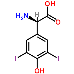 (2R)-Amino(4-hydroxy-3,5-diiodophenyl)acetic acid结构式