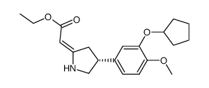 (R)-(+)-ethyl[4-(3-cyclopentyloxy-4-methoxyphenyl)pyrrolidine-2-yliden]acetate结构式