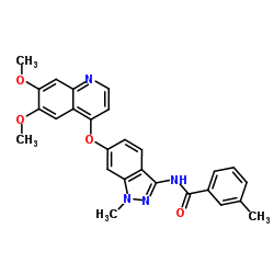 N-{6-[(6,7-Dimethoxy-4-quinolinyl)oxy]-1-methyl-1H-indazol-3-yl}-3-methylbenzamide结构式