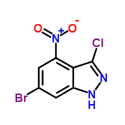6-溴-3-氯-4-硝基-1H-吲唑结构式