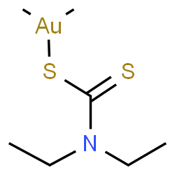 (N,N-二乙基二硫代氨基甲酸酯)二甲基金(III)结构式