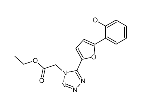 ethyl 2-(5-(5-(2-methoxyphenyl)furan-2-yl)-1H-tetrazol-1-yl)acetate结构式