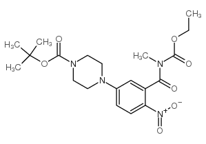 tert-butyl 4-[3-[ethoxycarbonyl(methyl)carbamoyl]-4-nitrophenyl]piperazine-1-carboxylate结构式
