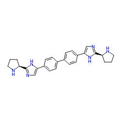 4,4'-Bis(2-((S)-pyrrolidin-2-yl)-1H-imidazol-5-yl)-1,1'-biphenyl Structure