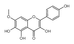 3,5,6-trihydroxy-2-(4-hydroxyphenyl)-7-methoxy-4H-chromen-4-one结构式