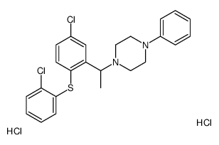1-[1-[5-chloro-2-(2-chlorophenyl)sulfanylphenyl]ethyl]-4-phenylpiperazine,dihydrochloride结构式