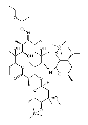 2',4''-O-bis(trimethylsilyl)erythromycin A 9-[O-(1-ethoxy-1-methylethyloxime)] Structure