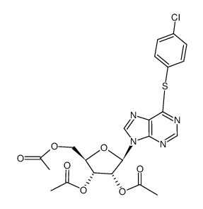6-S-(4-Chlorophenyl)-6-thio-inosine 2',3',5'-Triacetate Structure