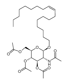 oleyl 2-acetamido-3,4,6-tri-O-acetyl-2-deoxy-β-D-glucopyranoside结构式
