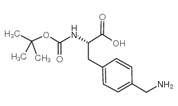 (S)-3-(4-(氨基甲基)苯基)-2-((叔丁氧羰基)氨基)丙酸结构式