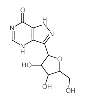 7H-Pyrazolo[4,3-d]pyrimidin-7-one,1,6-dihydro-3-b-D-ribofuranosyl- Structure