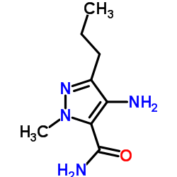4-氨基-1-甲基-3-正丙基吡唑-5-甲酰胺结构式