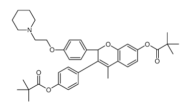 [4-[(2S)-7-(2,2-dimethylpropanoyloxy)-4-methyl-2-[4-(2-piperidin-1-ylethoxy)phenyl]-2H-chromen-3-yl]phenyl] 2,2-dimethylpropanoate结构式