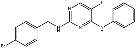 N2-(4-溴苯甲基)-5-氟-N4-苯基嘧啶-2,4-二胺结构式