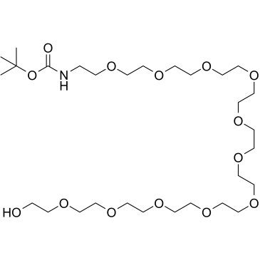 tert-Butyl (35-hydroxy-3,6,9,12,15,18,21,24,27,30,33-undecaoxapentatriacontyl)carbamate Structure