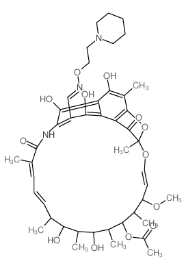 Rifamycin,3-[[[2-(1-piperidinyl)ethoxy]imino]methyl]- (9CI) structure