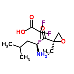 (2S)-2-氨基-4-甲基-1-[(2R)-2-甲基环氧乙烷基]-1-戊酮三氟乙酸盐结构式