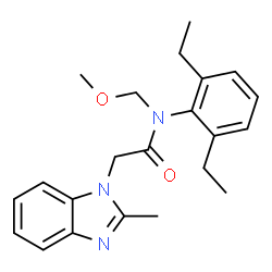 N-(2,6-diethylphenyl)-N-(methoxymethyl)-2-(2-methyl-1H-benzo[d]imidazol-1-yl)acetamide结构式