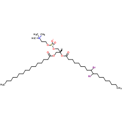 1-棕榈酰基-2-(9,10-二溴)硬脂酰基-sn-甘油-3-磷酸胆碱结构式