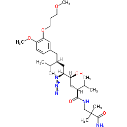 (αS,γS,δS,ζS)-N-(3-氨基-2,2-二甲基-3-氧代丙基)-δ-叠氮-γ-羟基-4-甲氧基-3-(3-甲氧基丙氧基)-α, ζ-二异丙基-苯辛酰胺结构式