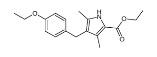 4-(4-乙氧基苄基)-3,5-二甲基-1H-吡咯-2-羧酸乙酯结构式
