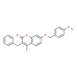 3-benzyl-7-[(4-methoxyphenyl)methoxy]-4-methylchromen-2-one结构式