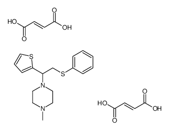 (E)-but-2-enedioic acid,1-methyl-4-(2-phenylsulfanyl-1-thiophen-2-ylethyl)piperazine Structure