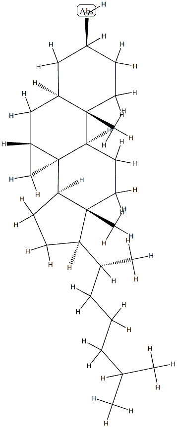 (8α)-3',7β-Dihydrocyclopropa[7,8]-5α-cholestan-3β-ol结构式