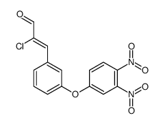 2-chloro-3-[3-(3,4-dinitrophenoxy)phenyl]prop-2-enal Structure