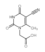 2-[5-氰基-6-甲基-2,4-二氧代-3,4-二氢-(2H-)-嘧啶-1-基]乙酸结构式