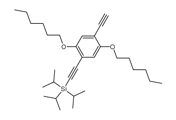 1,4-bis(hexyloxy)-2-ethynyl-5-(2-triisopropylsilylethynyl)benzene Structure
