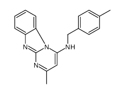 (9CI)-2-甲基-N-[(4-甲基苯基)甲基]-嘧啶并[1,2-a]苯并咪唑-4-胺结构式