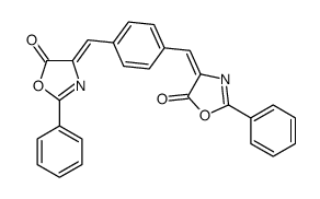 (4E)-4-[[4-[(E)-(5-oxo-2-phenyl-1,3-oxazol-4-ylidene)methyl]phenyl]methylidene]-2-phenyl-1,3-oxazol-5-one Structure