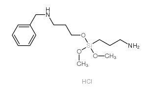 N-(2-N-苄基氨乙基)-3-氨基丙基三甲氧基硅烷盐酸盐结构式