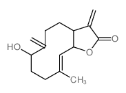 Cyclodeca[b]furan-2(3H)-one,3a,4,5,6,7,8,9,11a-octahydro-7-hydroxy-10-methyl-3,6-bis(methylene)-,(3aS,7R,10E,11aR)- picture