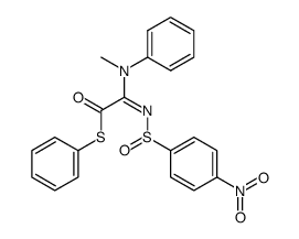 (Methyl-phenyl-amino)-[(E)-4-nitro-benzenesulfinylimino]-thioacetic acid S-phenyl ester结构式