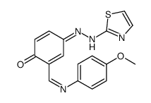 2-[(4-methoxyphenyl)iminomethyl]-4-(1,3-thiazol-2-ylhydrazinylidene)cyclohexa-2,5-dien-1-one Structure