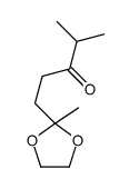 4-methyl-1-(2-methyl-1,3-dioxolan-2-yl)pentan-3-one结构式