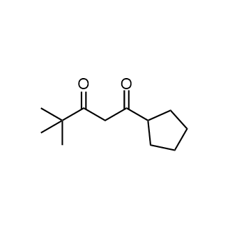 1-环戊基-4,4-二甲基戊烷-1,3-二酮结构式
