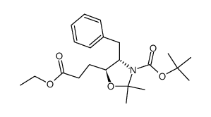 tert-butyl (4S,5S)-4-benzyl-5-(3-ethoxy-3-oxopropyl)-2,2-dimethyloxazolidine-3-carboxylate Structure