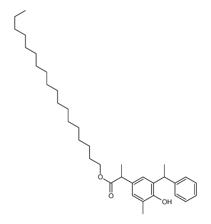 octadecyl 2-[4-hydroxy-3-methyl-5-(1-phenylethyl)phenyl]propanoate Structure