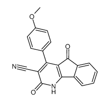 4-(p-methoxyphenyl)-3-cyano-5-oxoindeno[1,2-b]pyridine-2(1H)-one Structure