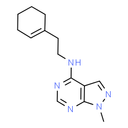 N-[2-(cyclohex-1-en-1-yl)ethyl]-1-methyl-1H-pyrazolo[3,4-d]pyrimidin-4-amine结构式
