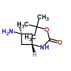 N-[(1r,3r)-3-氨基环丁基]氨基甲酸叔丁酯结构式