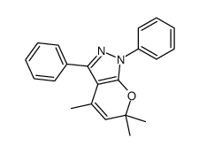 4,6,6-trimethyl-1,3-diphenylpyrano[2,3-c]pyrazole结构式