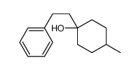 4-methyl-1-(2-phenylethyl)cyclohexan-1-ol结构式