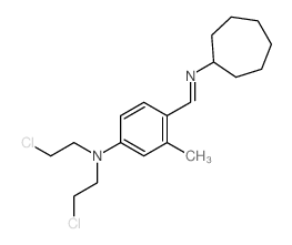 N,N-bis(2-chloroethyl)-4-(cycloheptyliminomethyl)-3-methyl-aniline Structure