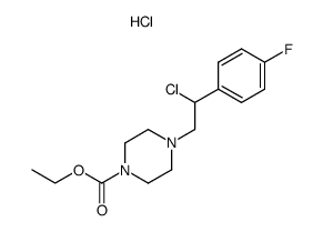 1-ethoxycarbonyl-4-[2-chloro-2-(4-fluorophenyl)ethyl]-piperazine hydrochloride结构式