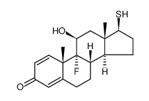 (11β,17β)-9-fluoro-11-hydroxy-17-mercaptoandrosta-1,4-dien-3-one结构式
